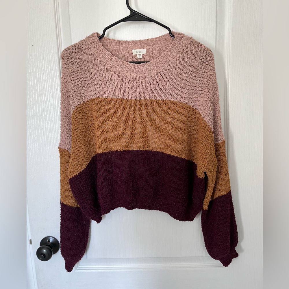 Color Block Crop Sweater